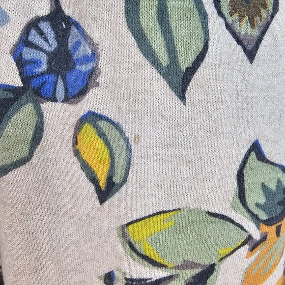 Tabitha Floral Open Front Cardigan XL Wool Blend Draped Wrap - Picture 7 of 11